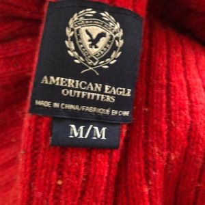 Red cardigan with pockets